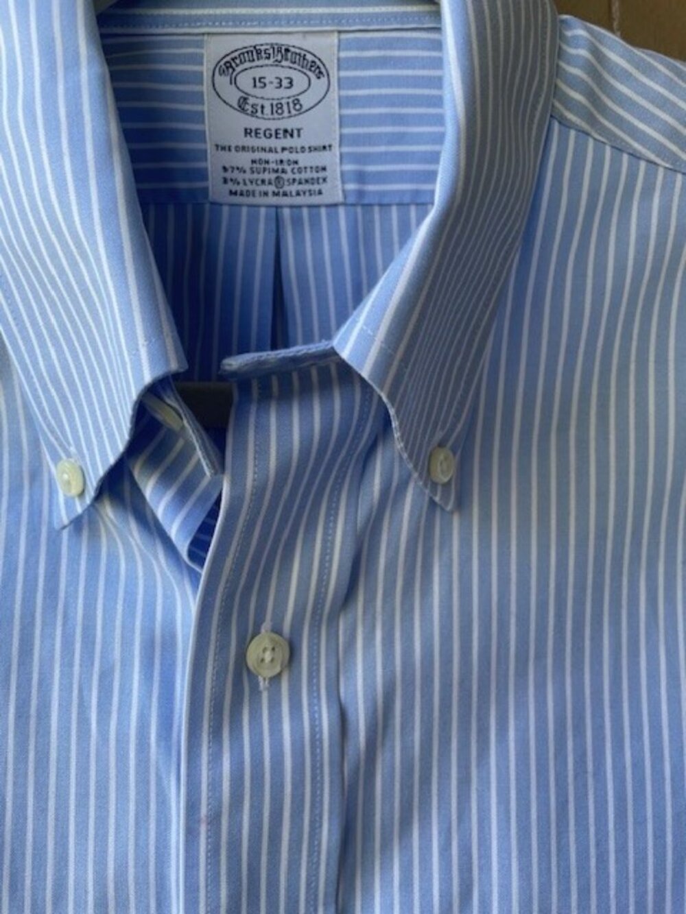 Brooks Brothers Light Blue Men's Classic Dress Shirt Non-Iron